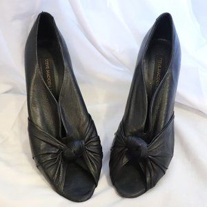 Steve Madden Luxe Black Peep Toe Shoes (8.5)